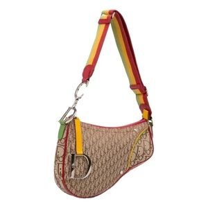 •••SOLD•••Auth Christian Dior Vintage Diorissimo Rasta Saddle Bag